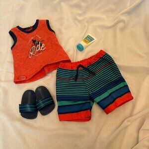 Retired American Girl Poolside swim trunks set